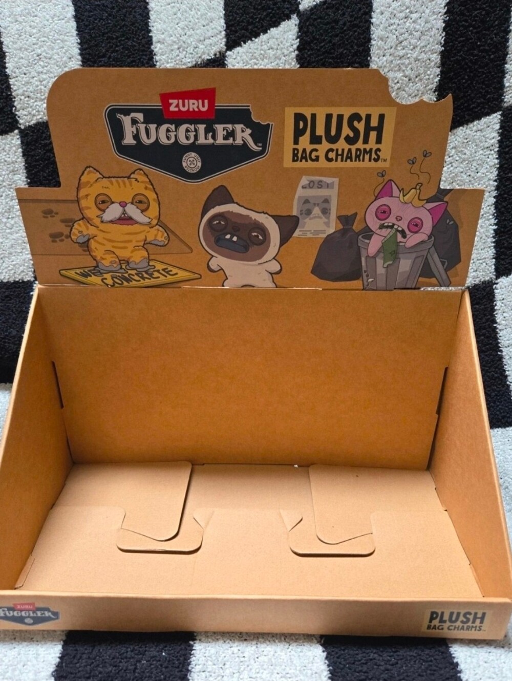 empty cardboard retail display box for the Zuru Fuggler Alley Cats